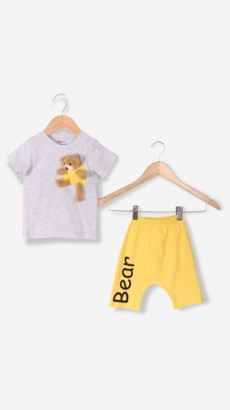 Babywood Ayıcıklı Erkek Bebek İkili Takım Sarı